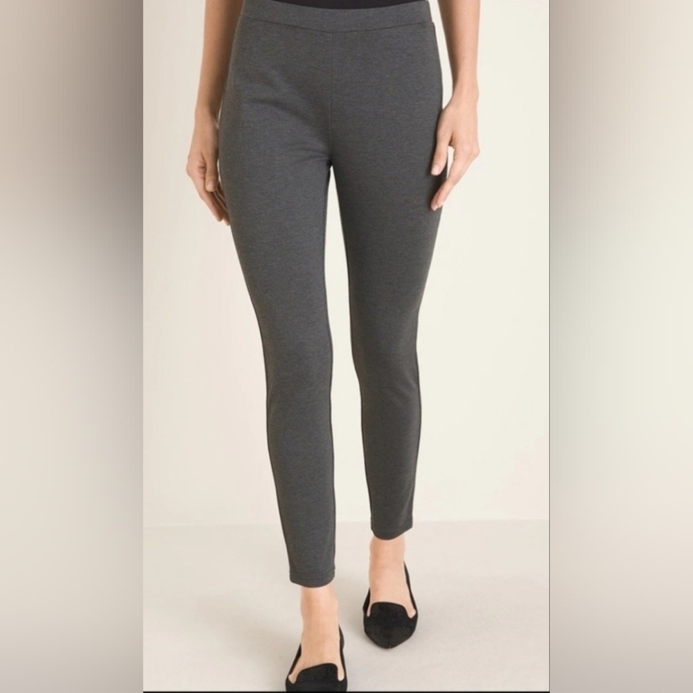Chico's Ponte Ankle Legging Womens Size 16P/Chico's Size 3P In Heather Grey New